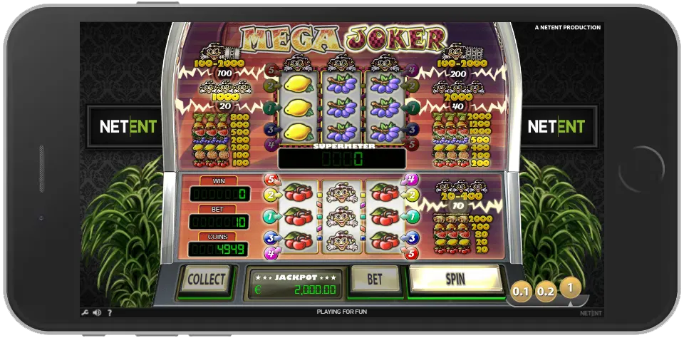 mega joker em dispositivos móveis