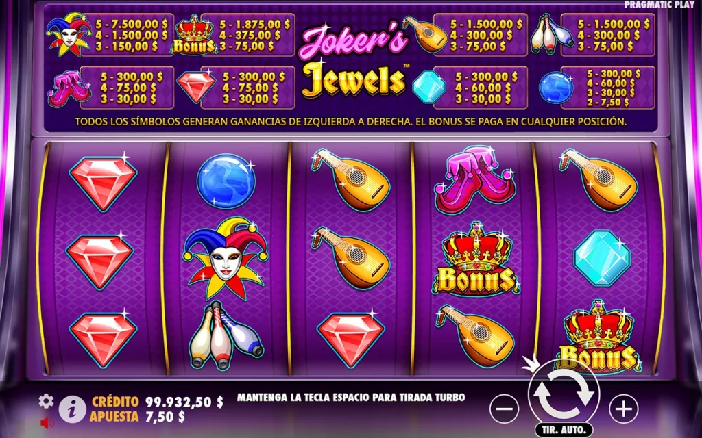 Joker’s Jewels Símbolos Especiais