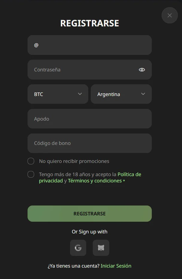 WillBet Formulário de Registro