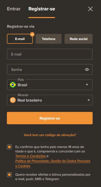 SOL Formulário de Registro