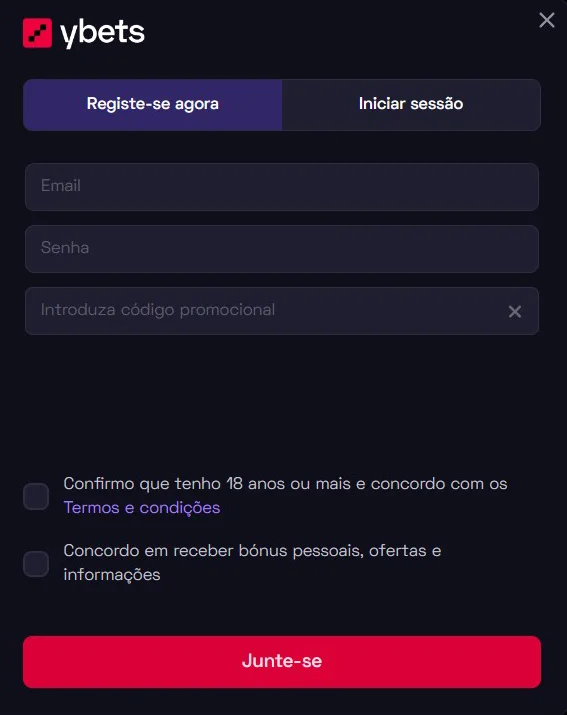 Ybets Formulário de Registro Ybets Formulário de Registro