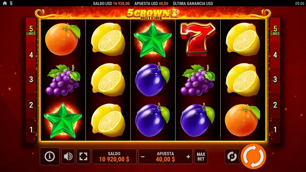 5 Crown Hotfire Jogo Grátis