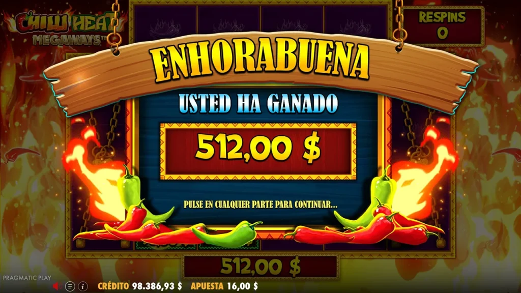Chilli Heat Megaways Ganhos