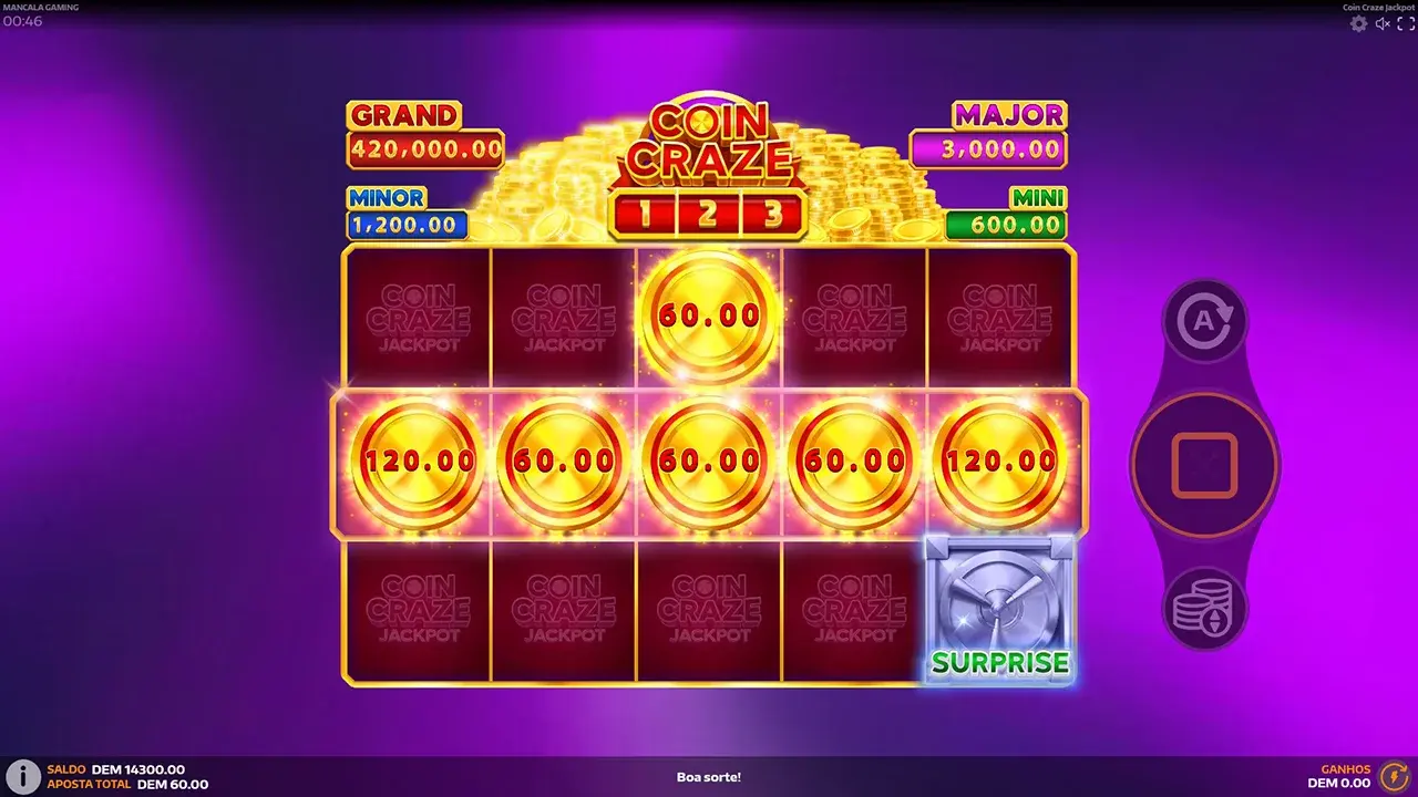 Coin Craze Jackpot Rotações Repetidas
