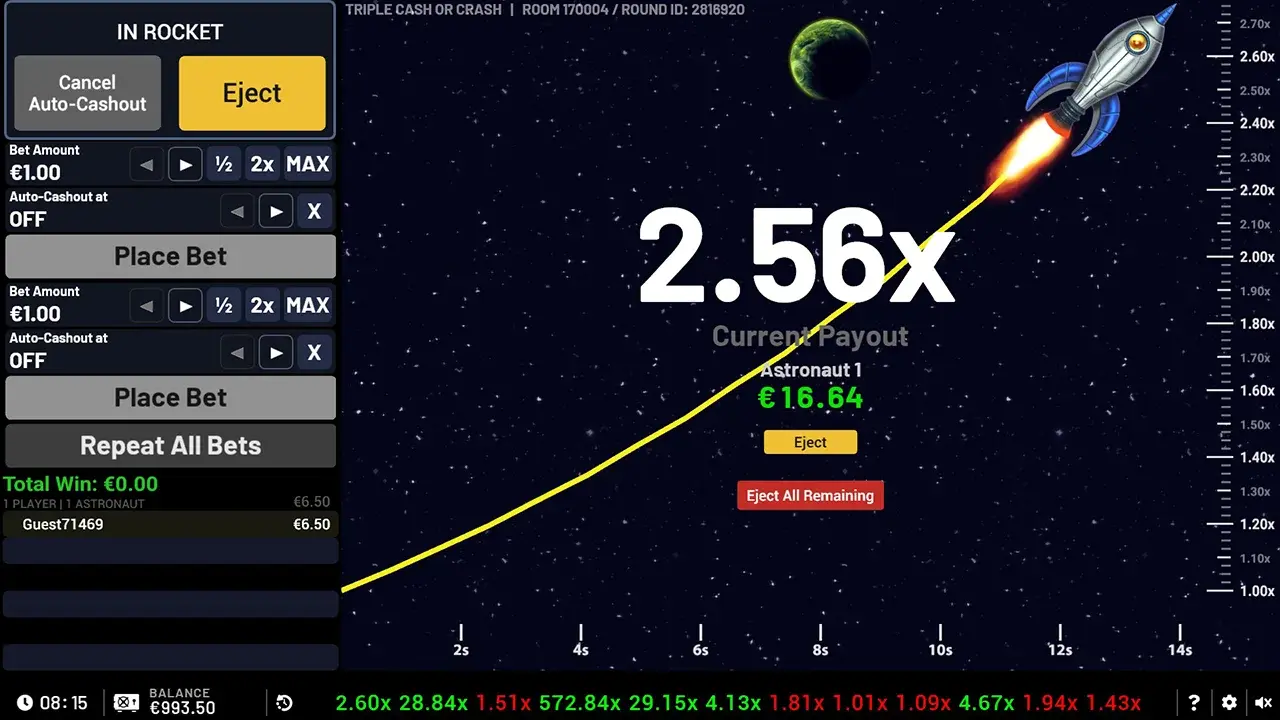 Triple Cash Or Crash Multiplicador