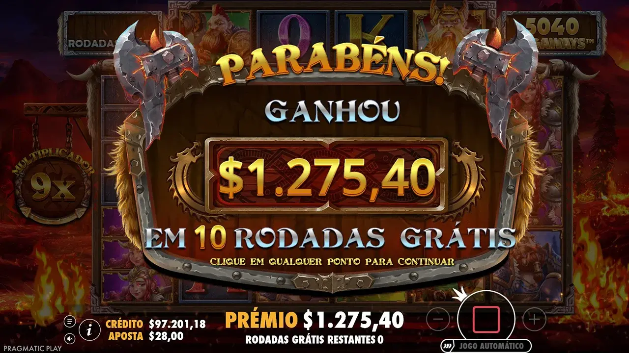Power of Thor Megaways Ganho