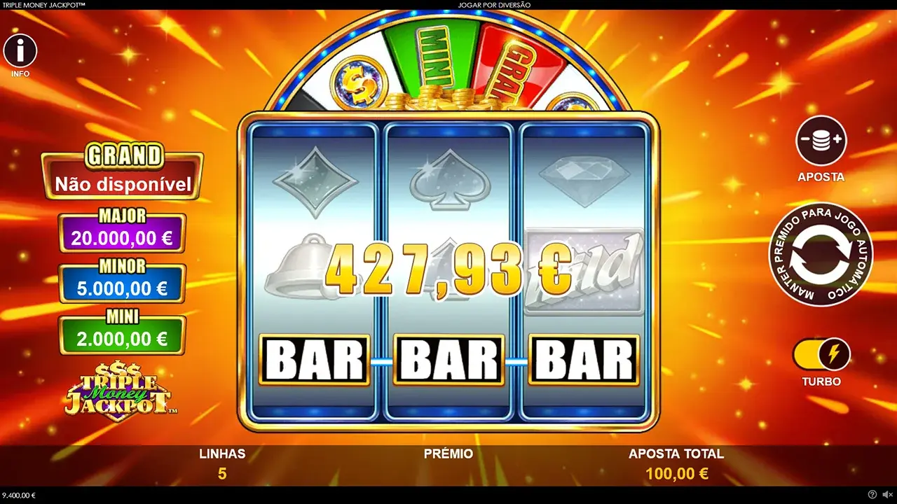 Triple Money Jackpot Ganho