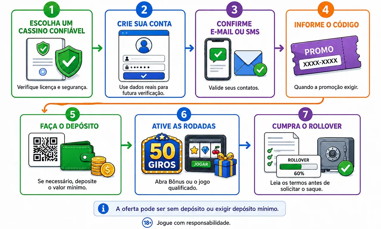 50 giros grátis: passo a passo