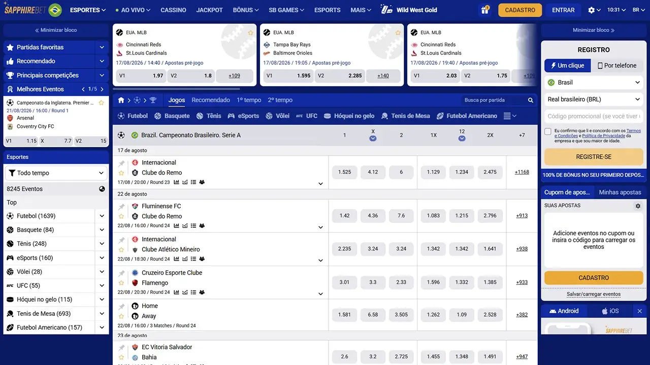 SapphireBet Cassino Apostas Esportivas
